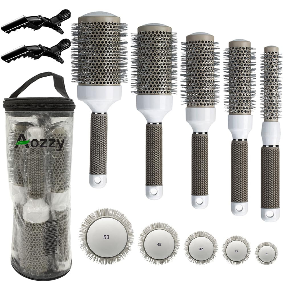 Aozzy brosse ronde 19 mm céramique ionique pour séchage rapide sans frisottis