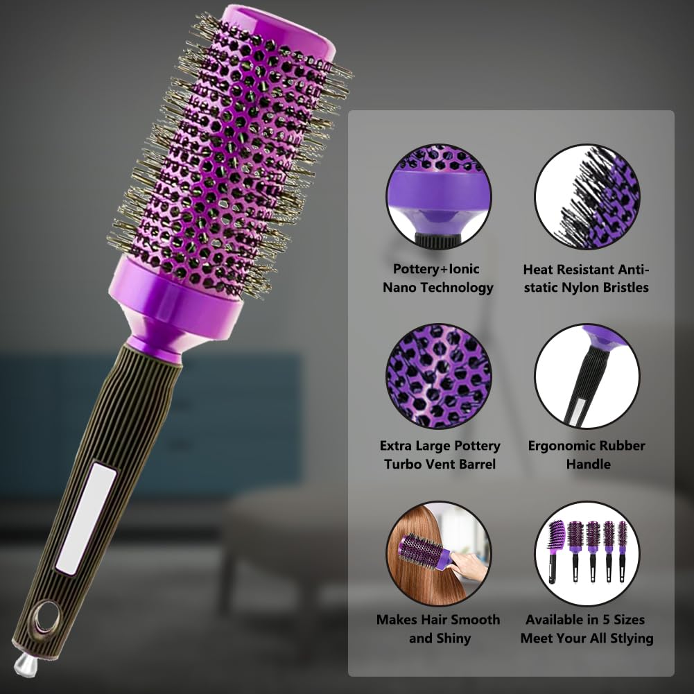 Brosse Aozzy ronde ceramique 32mm modelage boucles naturelles