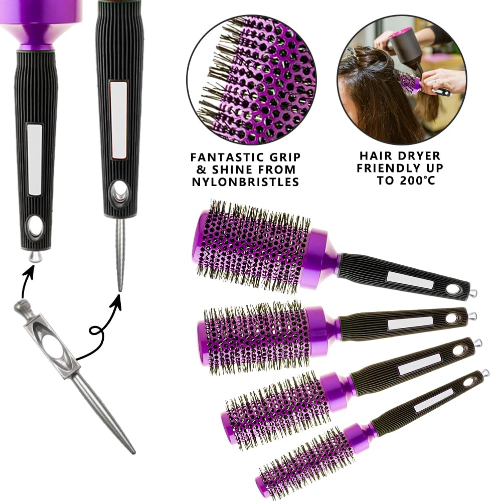Brosse Aozzy ronde ceramique 53mm démêlage et corps