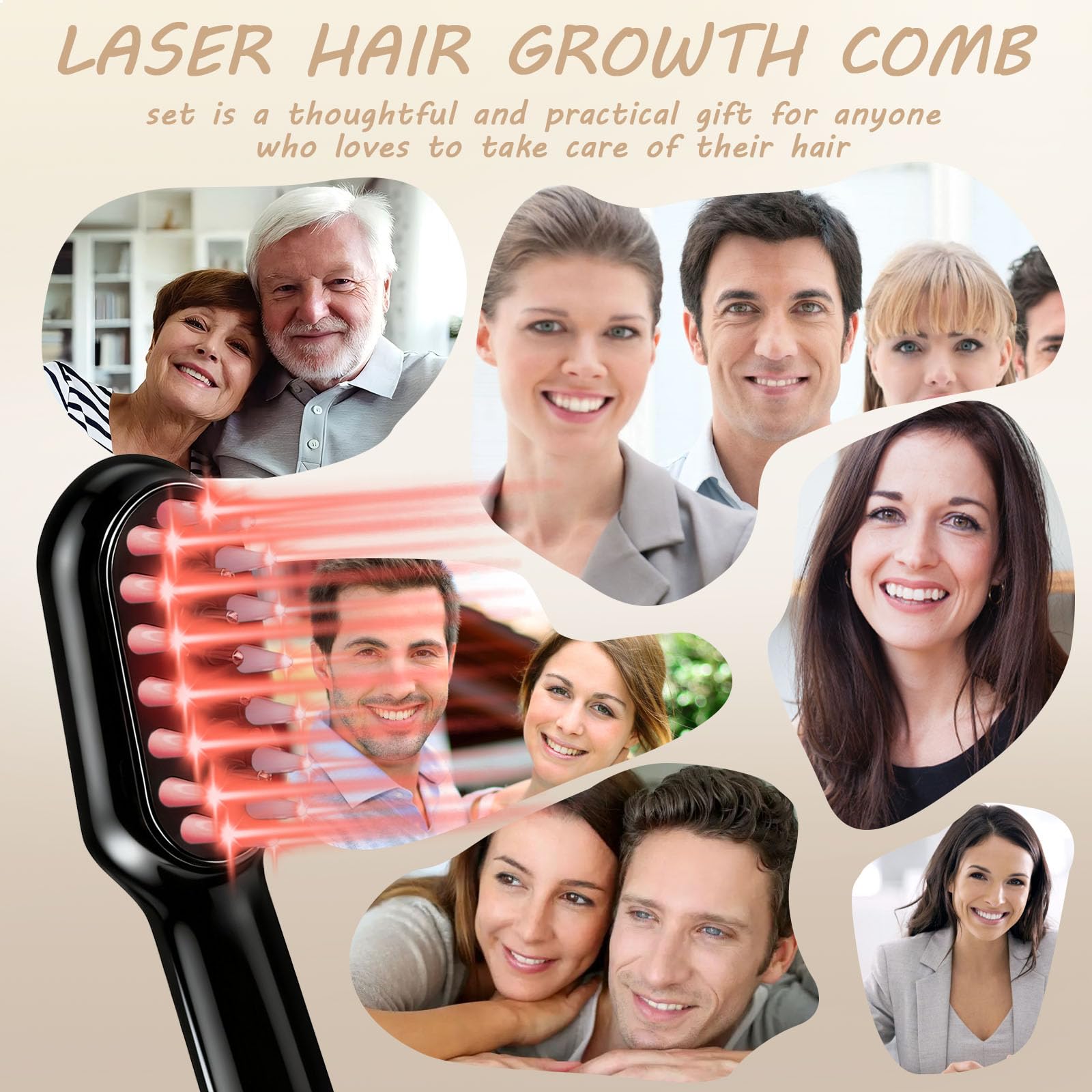 Apbier peigne laser croissance cheveux utilisation quotidienne pour soins capillaires réguliers.
