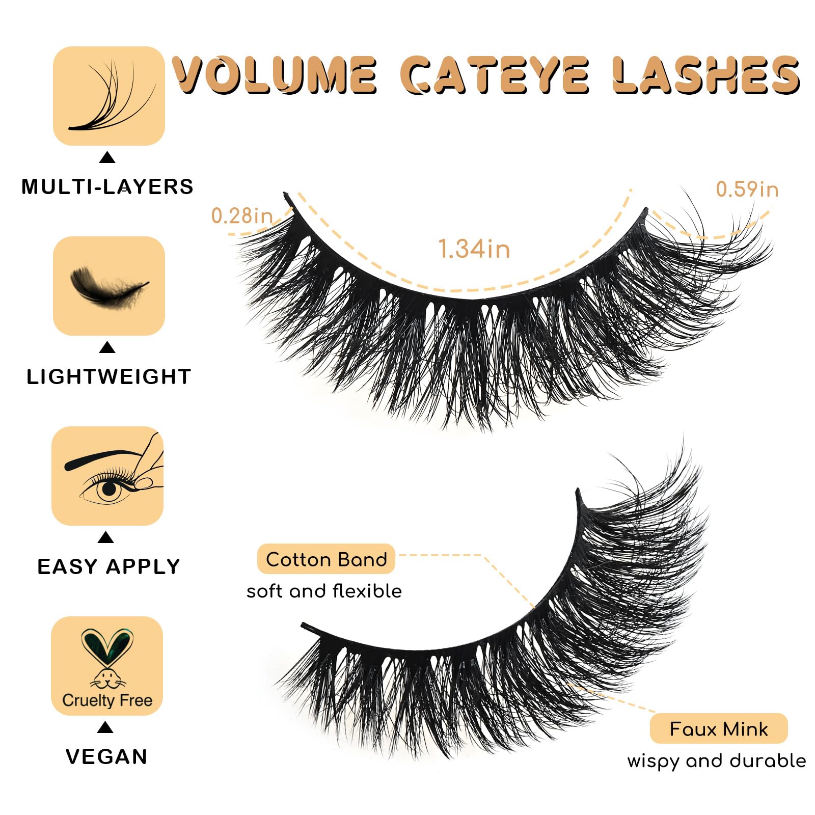 Bande mince APCYUST, cils fins et confortables.