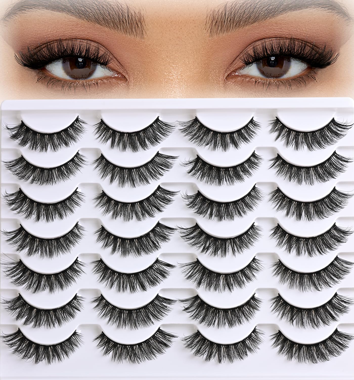 APCYUST Cils cat-eye: 14 paires pour un regard délicat et naturel.