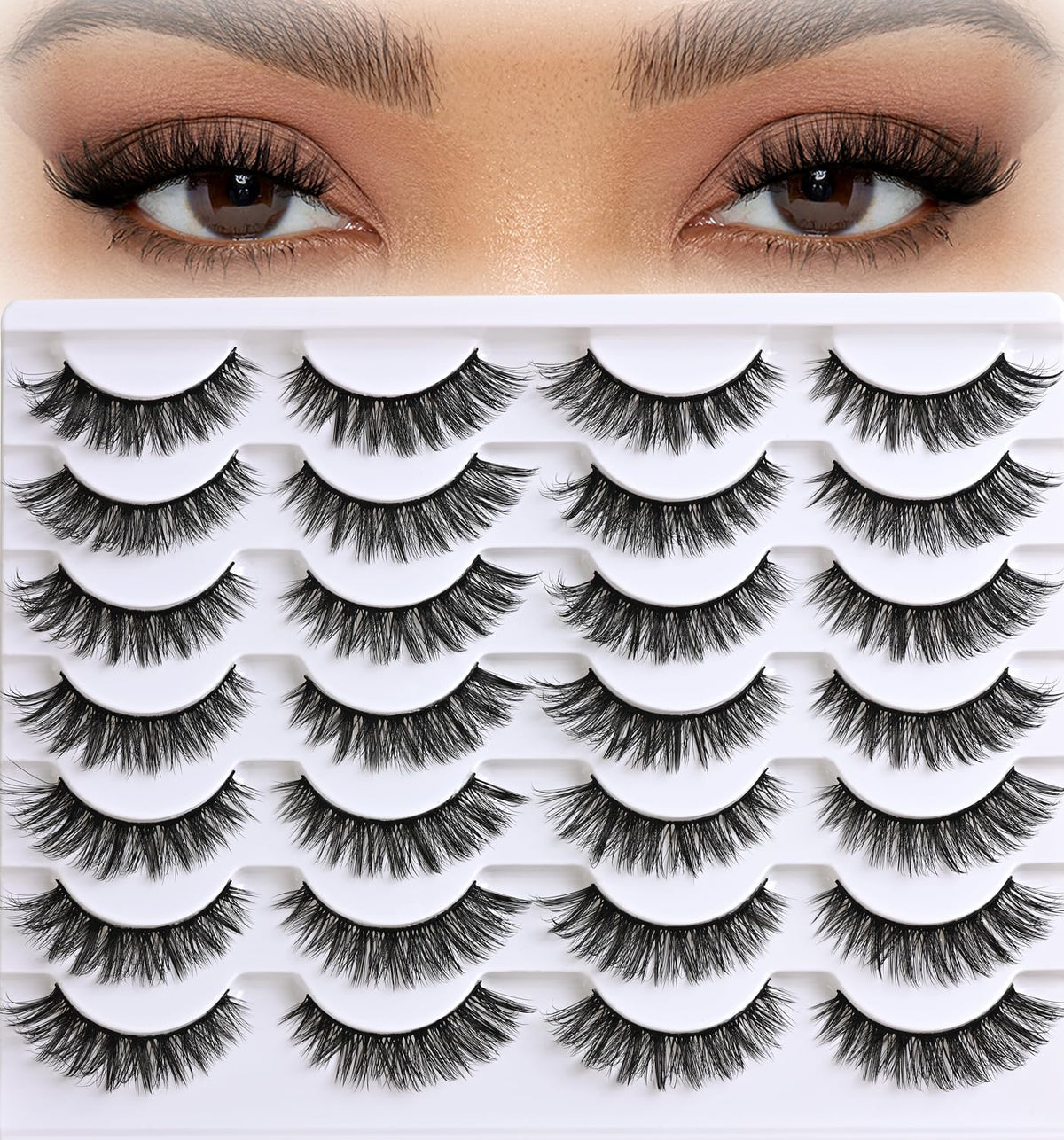 APCYUST Cils cat-eye: 14 paires pour un regard délicat et naturel.
