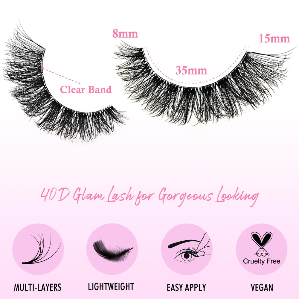 APCYUST cils faux, bande invisible claire pour fusion parfaite.