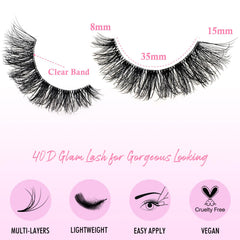 APCYUST cils faux, bande invisible claire pour fusion parfaite.