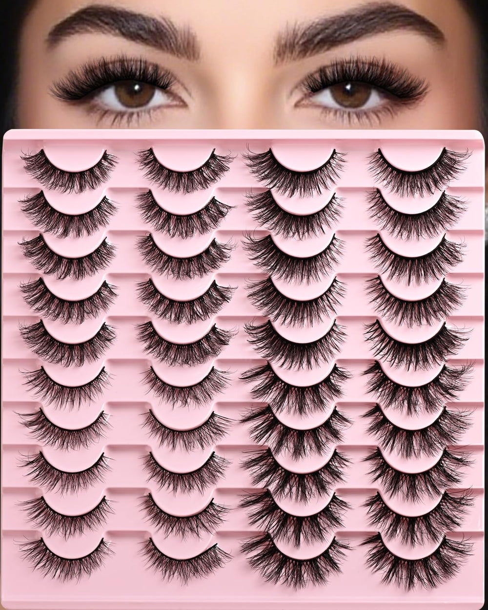 APCYUST cils imitation fourrure synthétique, œil-de-chat volumineux et naturel.