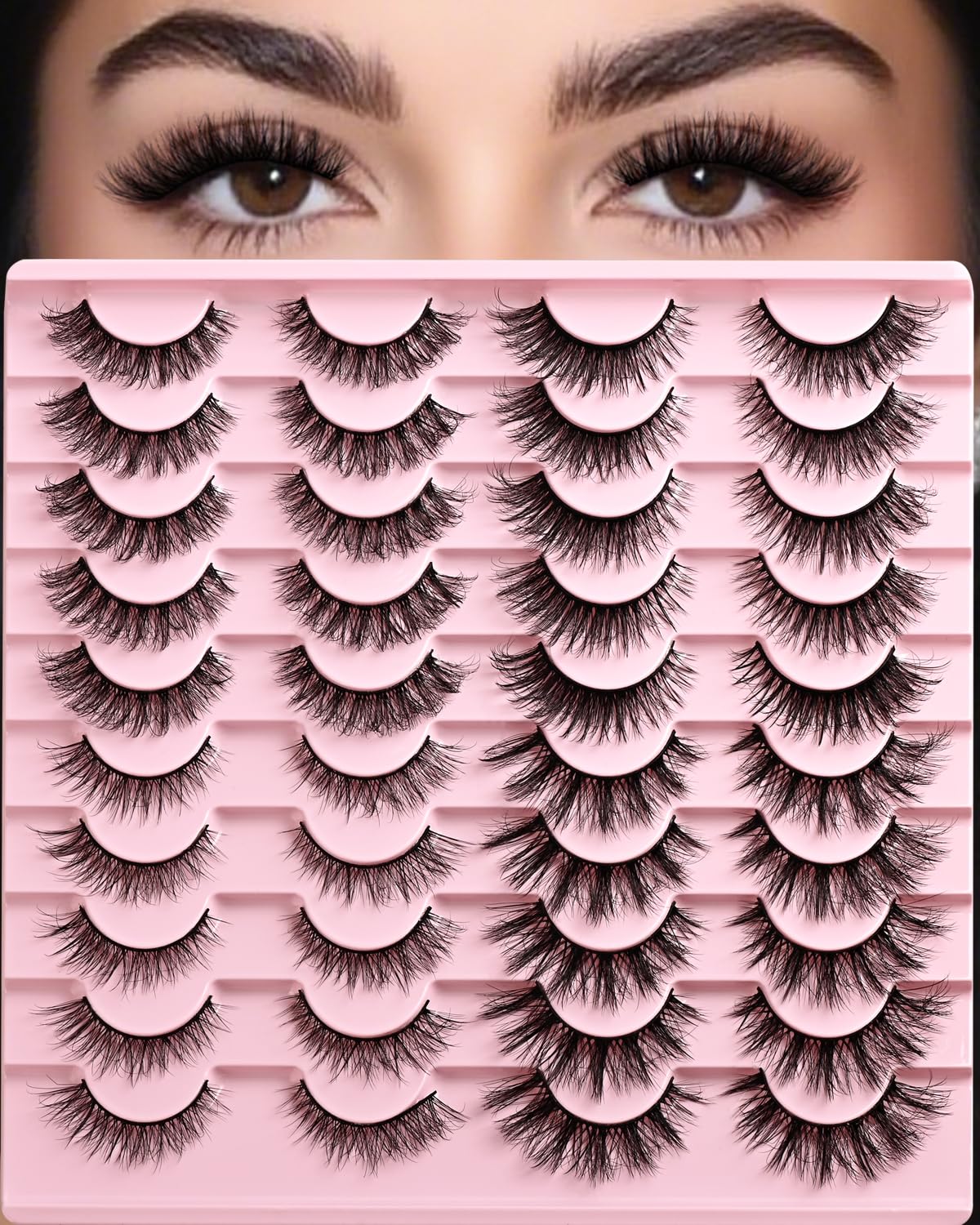 APCYUST cils imitation fourrure synthétique, œil-de-chat volumineux et naturel.