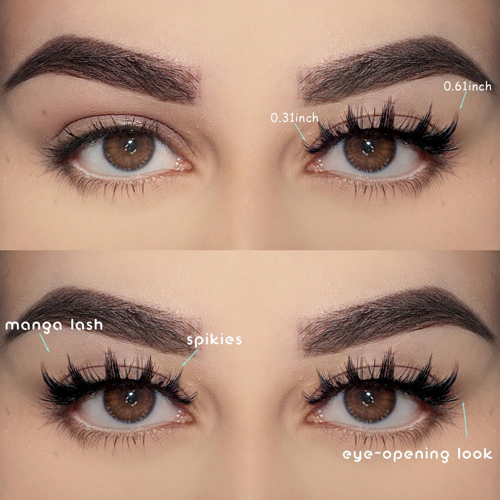 APCYUST Cils Manga – longueurs 8–16 mm pour varier l’effet selon la forme des yeux