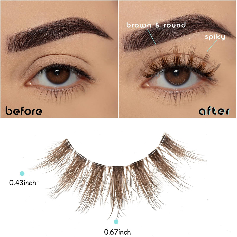 Cils APCYUST marron, bande fine, application discrète et confort.
