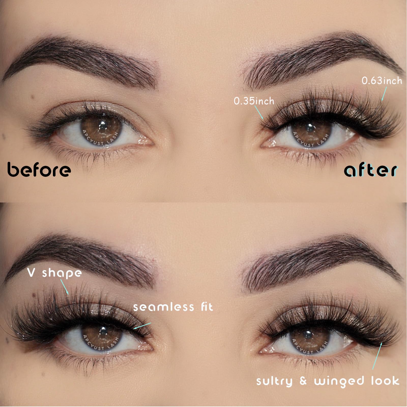 APCYUST cils mink effet wispy naturel, parfait pour le quotidien élégant.