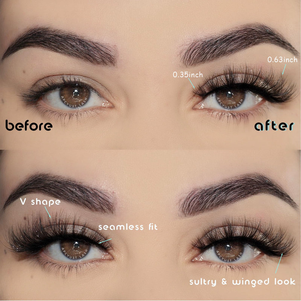 APCYUST cils mink effet wispy naturel, parfait pour le quotidien élégant.