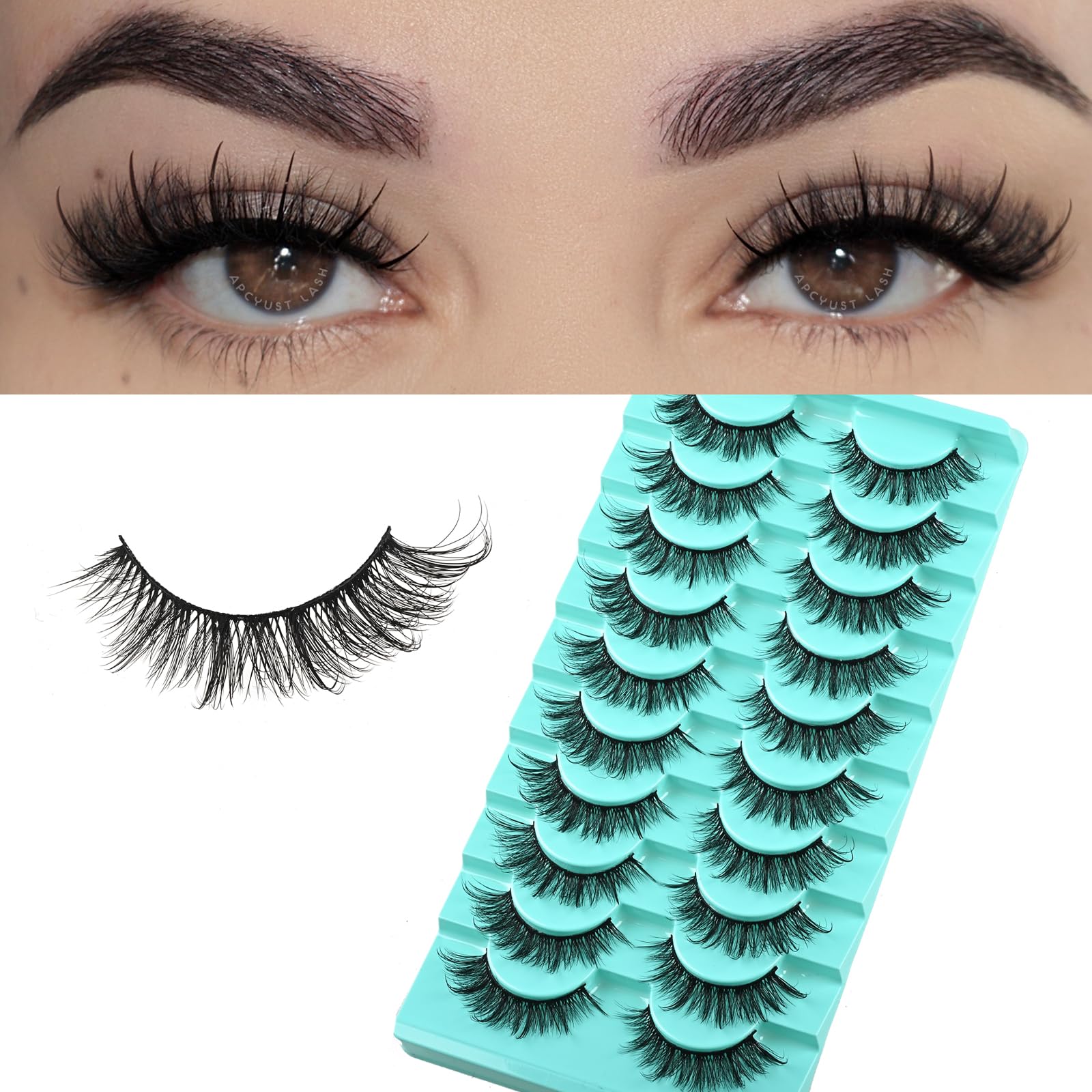 APCYUST cils mink effiles oeil-chat, regard naturel et glamour pour le quotidien.