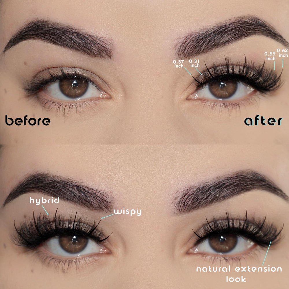 APCYUST cils mink extensions-imitees oeil-chat, effet 3D discret et élégant.