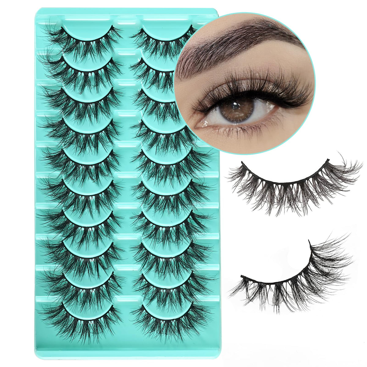 APCYUST cils mink regard œil-de-chat duveteux pour un look naturel et glamour.