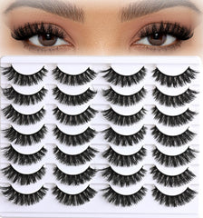 Cils APCYUST volume mink, 14 paires, effet œil de chat naturel.