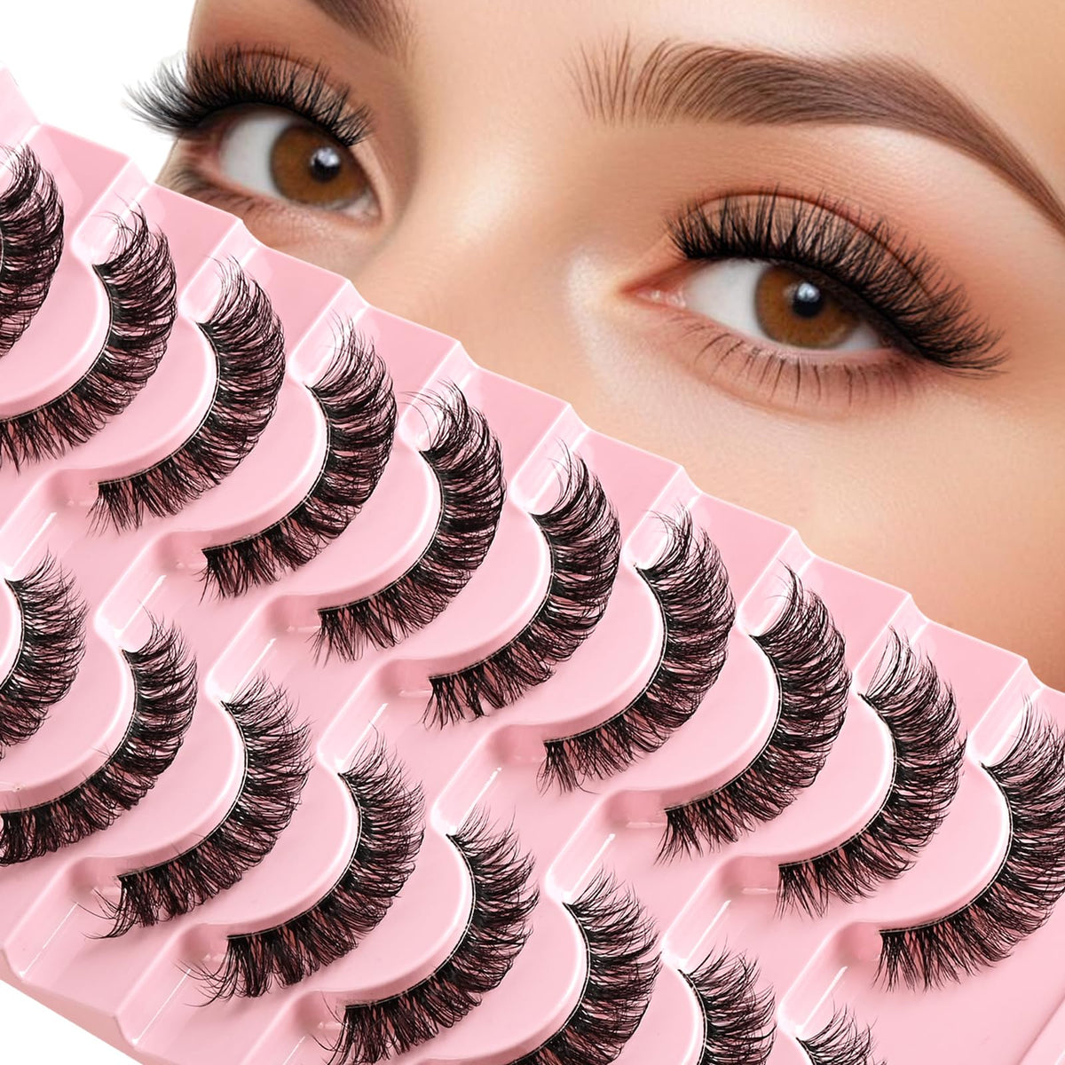 APCYUST cils effet œil-de-chat naturel pour un regard subtil.