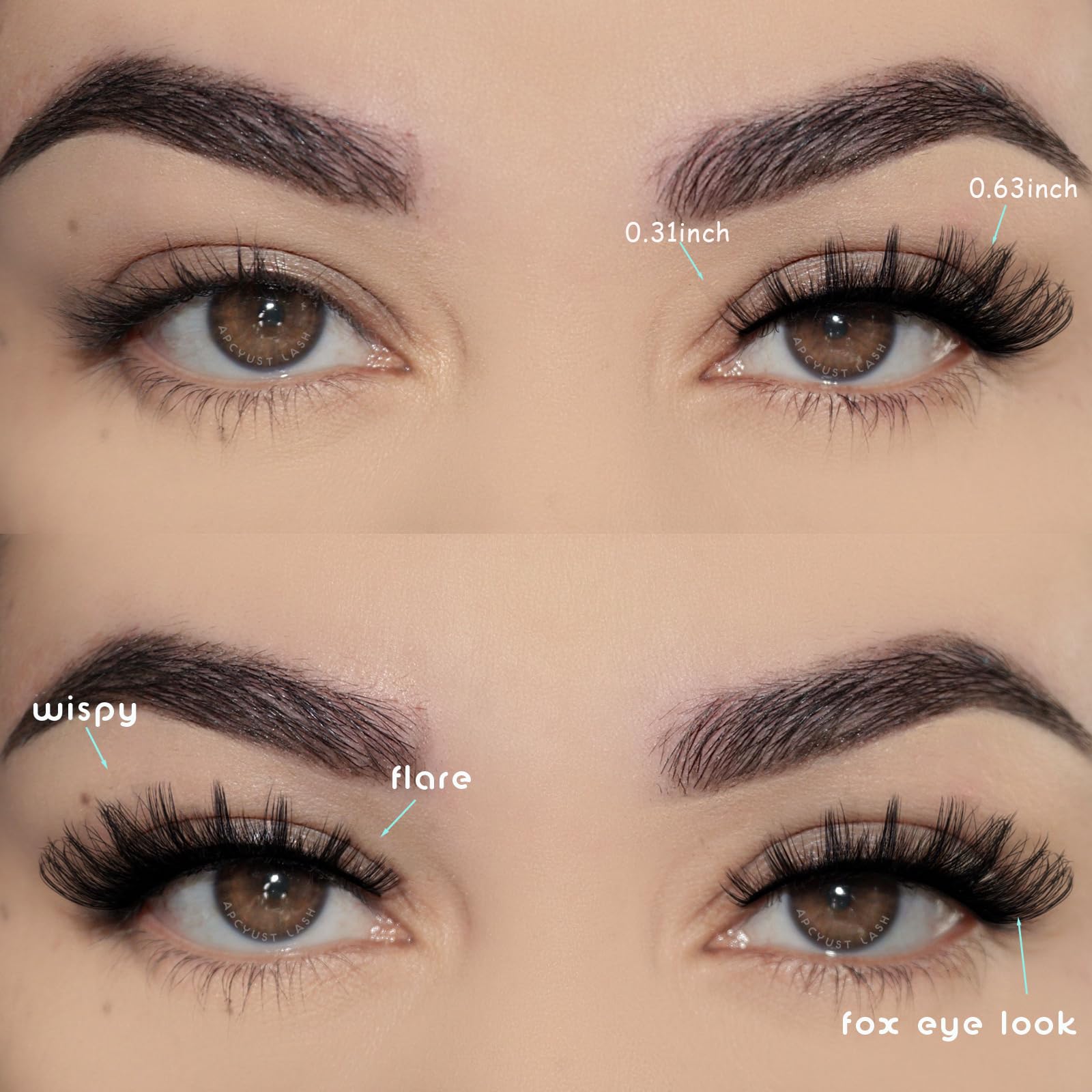 APCYUST cils en bande russes, D-Curl pour un regard éveillé et défini
