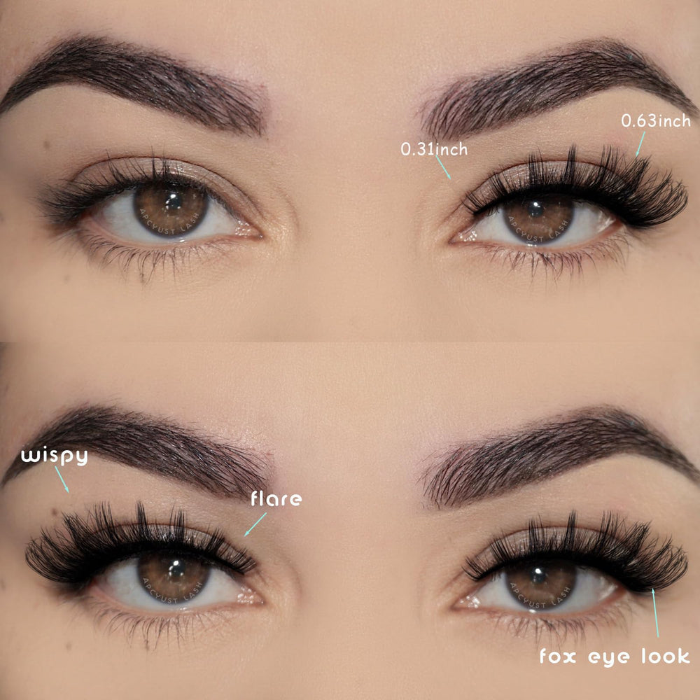 APCYUST cils en bande russes, D-Curl pour un regard éveillé et défini