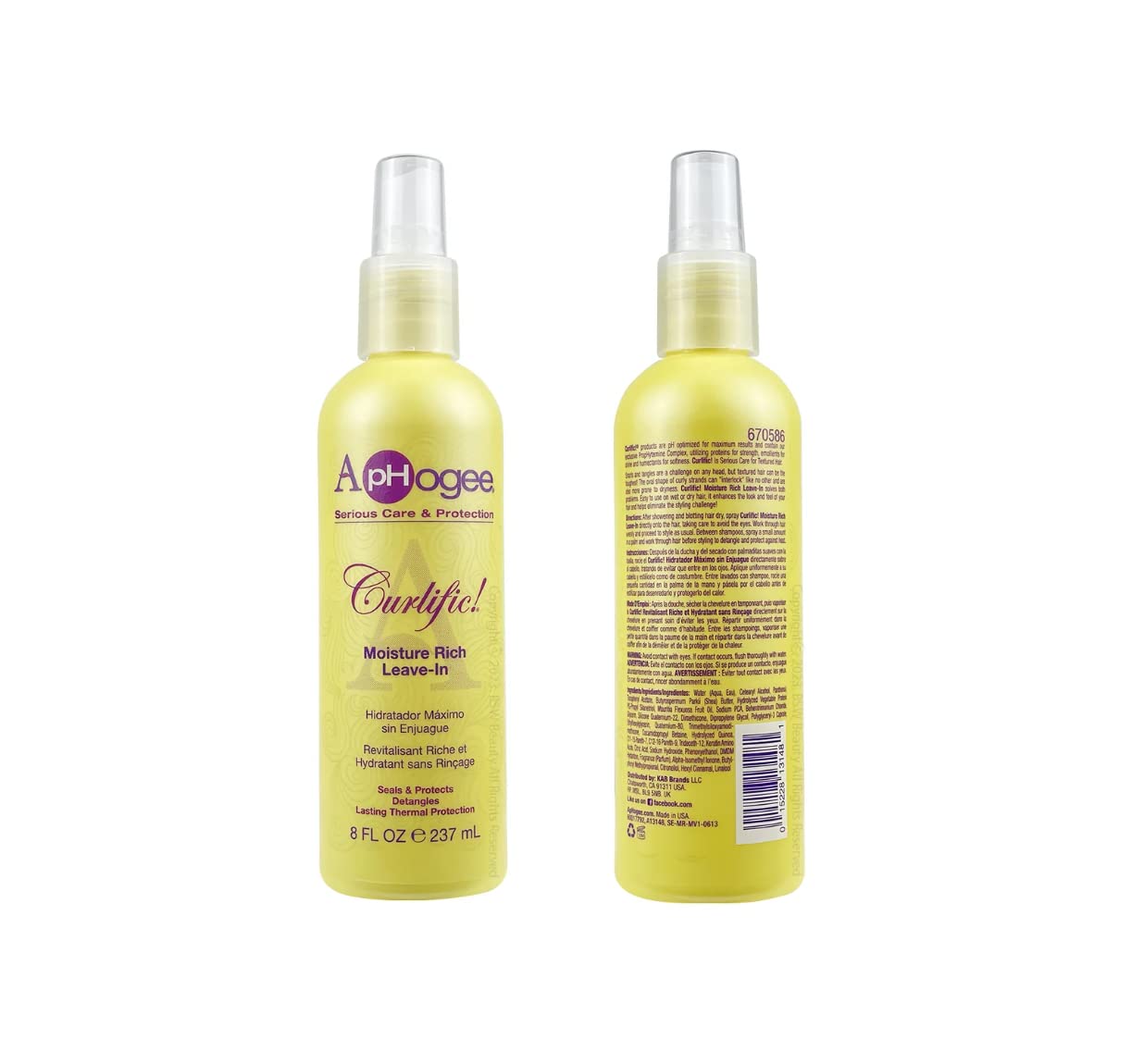 Aphogee Curlific Hydratation-Riche Soin Sans Rinçage: application sur cheveux facilitant le démêlage.