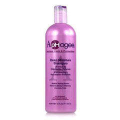 Aphogee Shampoing Hydratant Profond – texture crème en action, frisottis maîtrisés et hydratation.