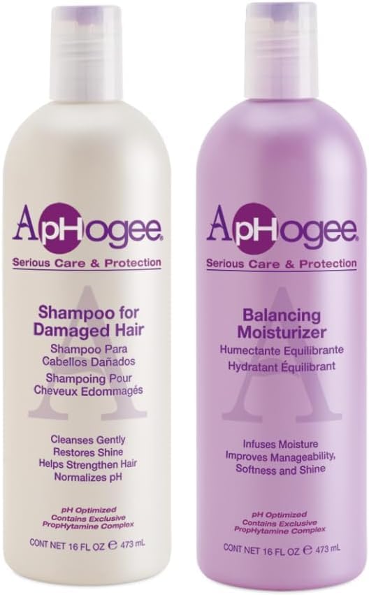 ApHogee Shampooing pour cheveux endommagés et hydratant équilibrant, pour brillance et élasticité renforcées