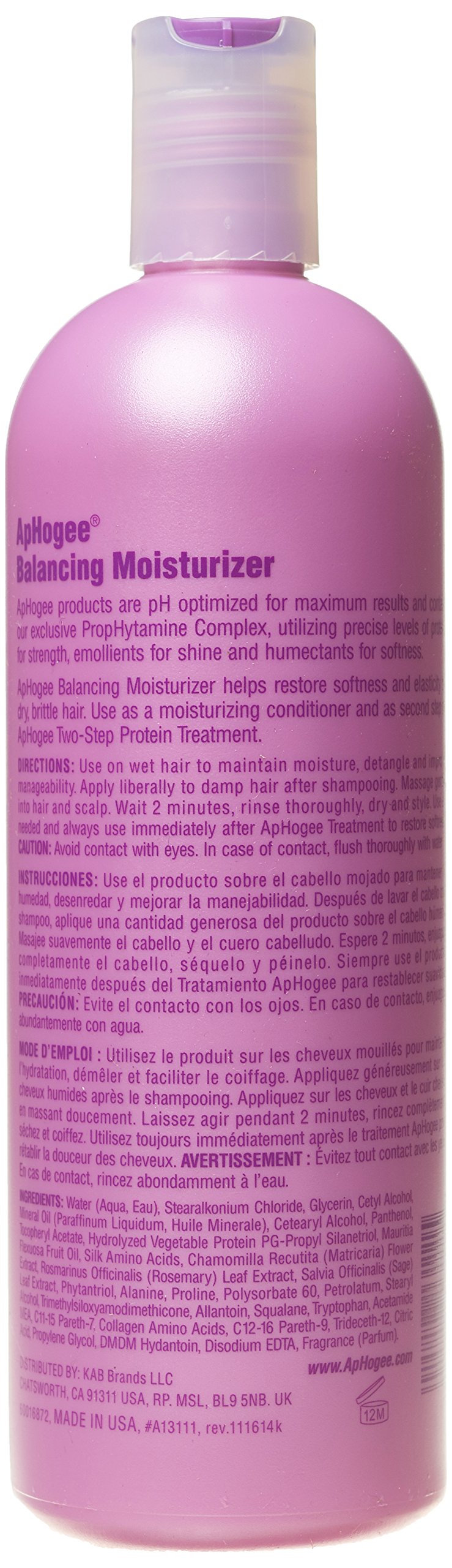 Aphogee Hydratant Équilibrant — texture crème hydratante, confort durable