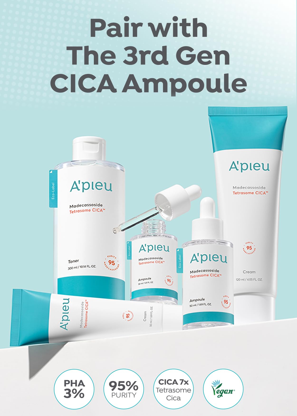 A'PIEU Madecassoside Tetrasome Crème – emballage pratique, soin quotidien ciblé
