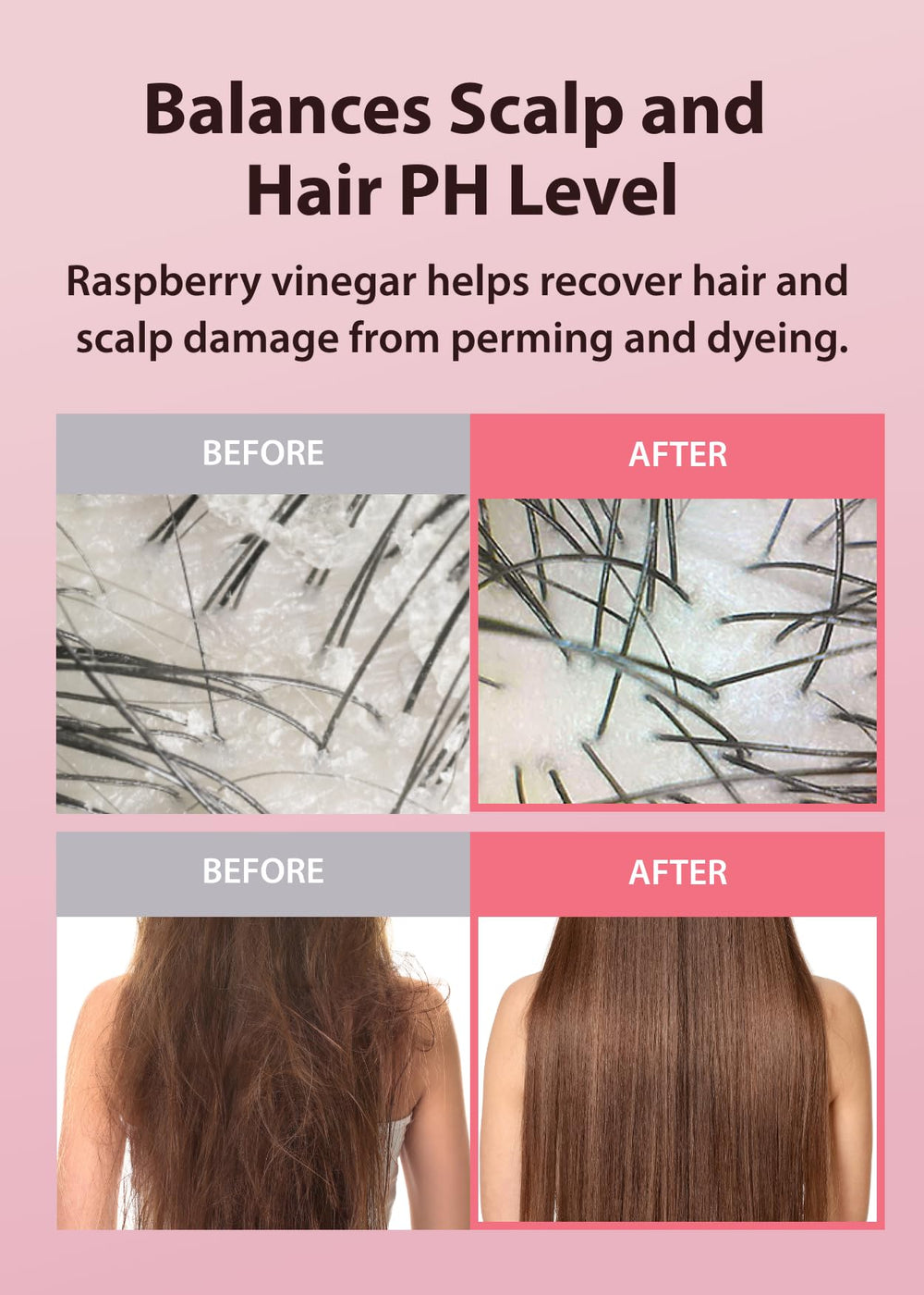 Cuir chevelu équilibré grâce au Shampoing Framboise Vinaigre de A’PIEU.