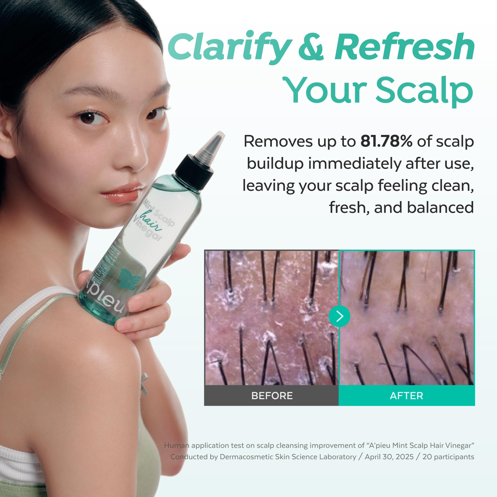 A'PIEU Vinaigre Menthe - Cheveux brillants: démêlage facilité et brillance naturelle