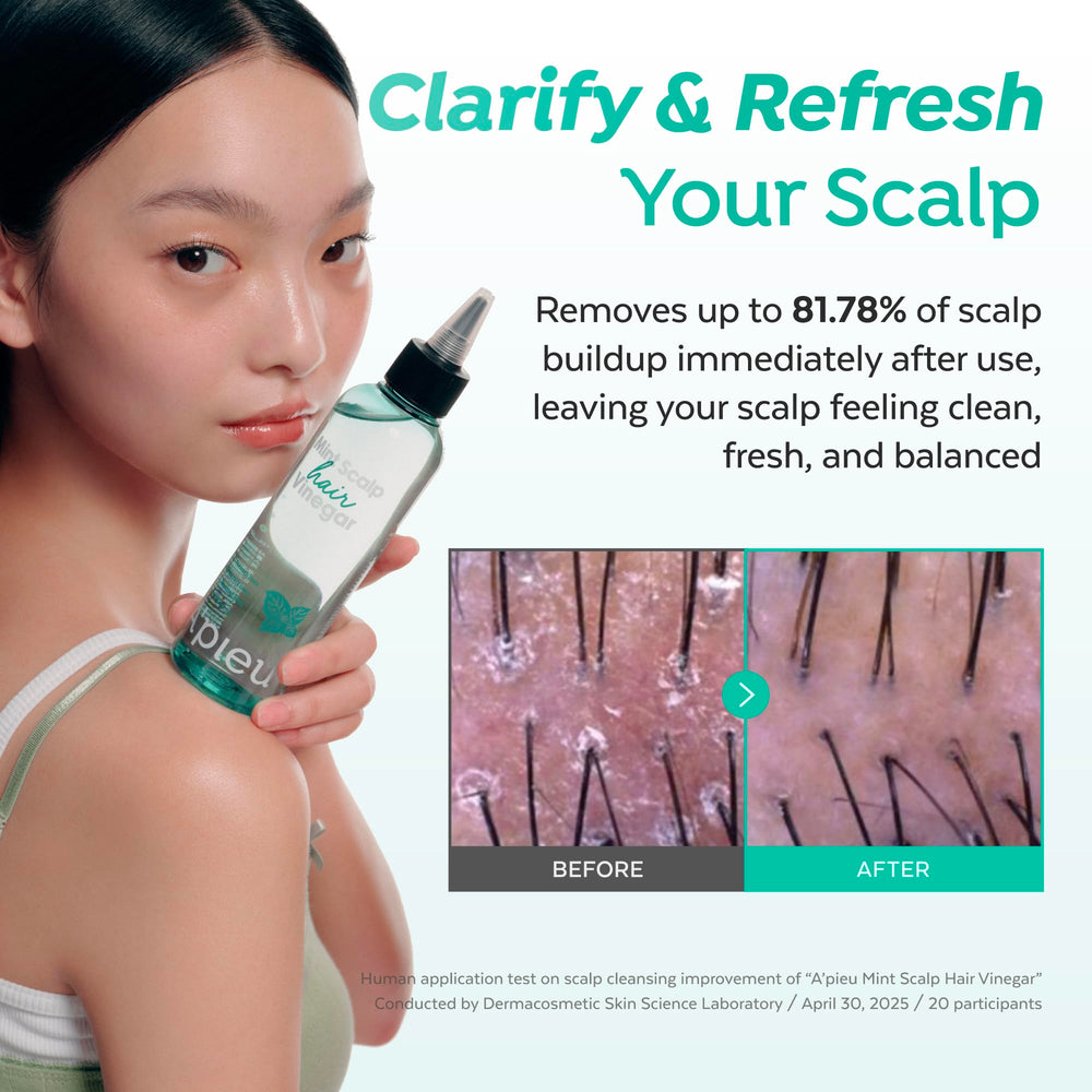 A'PIEU Vinaigre Menthe - Cheveux brillants: démêlage facilité et brillance naturelle
