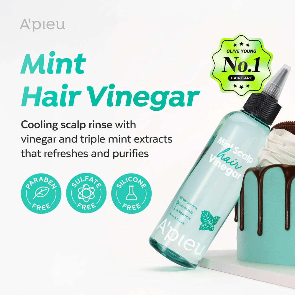 A'PIEU Vinaigre Menthe - Goutte: verse facilement pour purifier le cuir chevelu