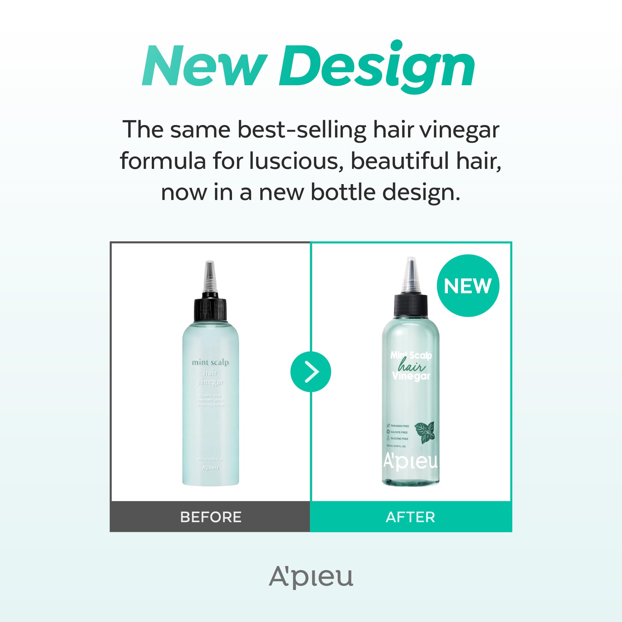 A'PIEU Vinaigre Menthe - Rinçage final: cheveux propres et lumineux