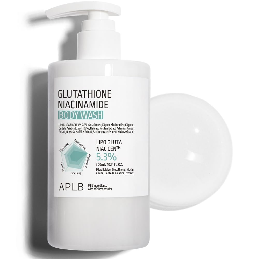 APLB Gel Douche Glutathione Niacinamide – bouteille visible, hydratation quotidienne