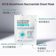 APLB Masque en feuille, démonstration d’application avant/après.