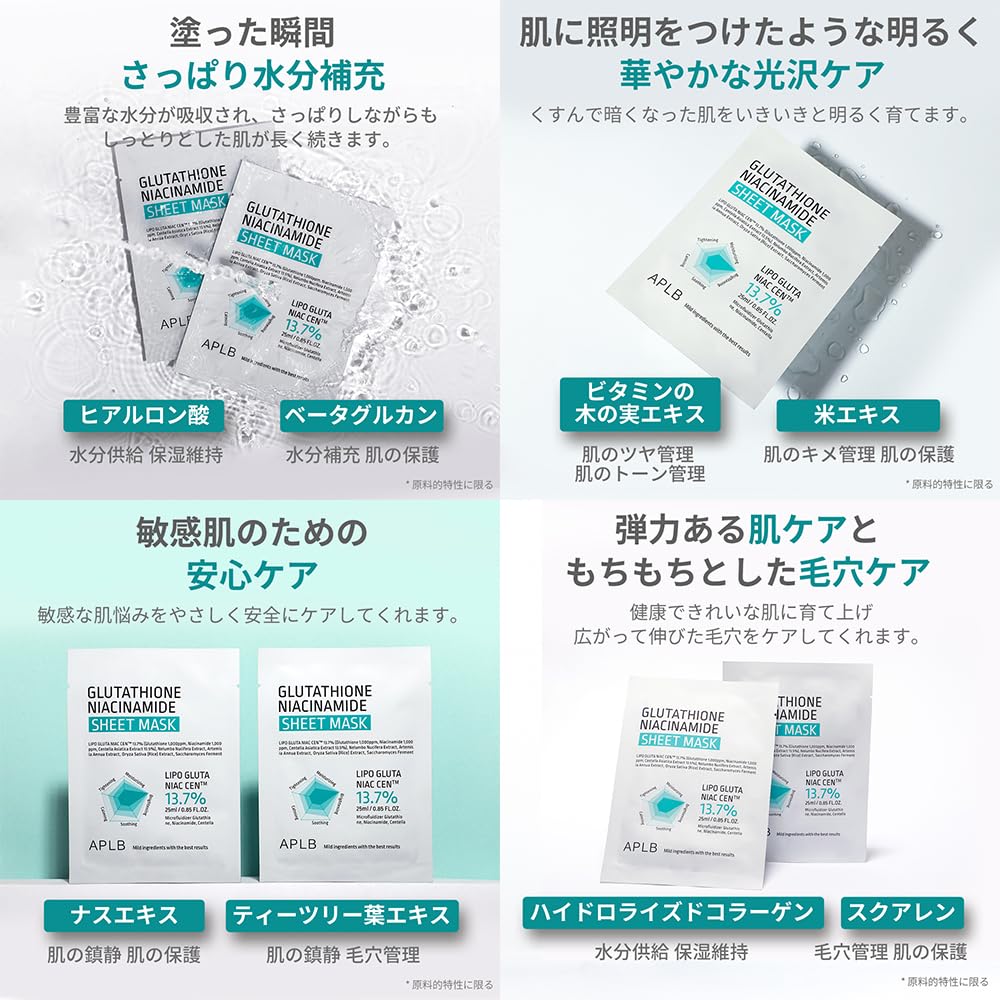 APLB Masque en feuille, soin pour peau sensible et apaisement léger.