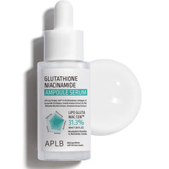 APLB Glutathion Niacinamide Ampoule sur une bouteille élégante et hydratante