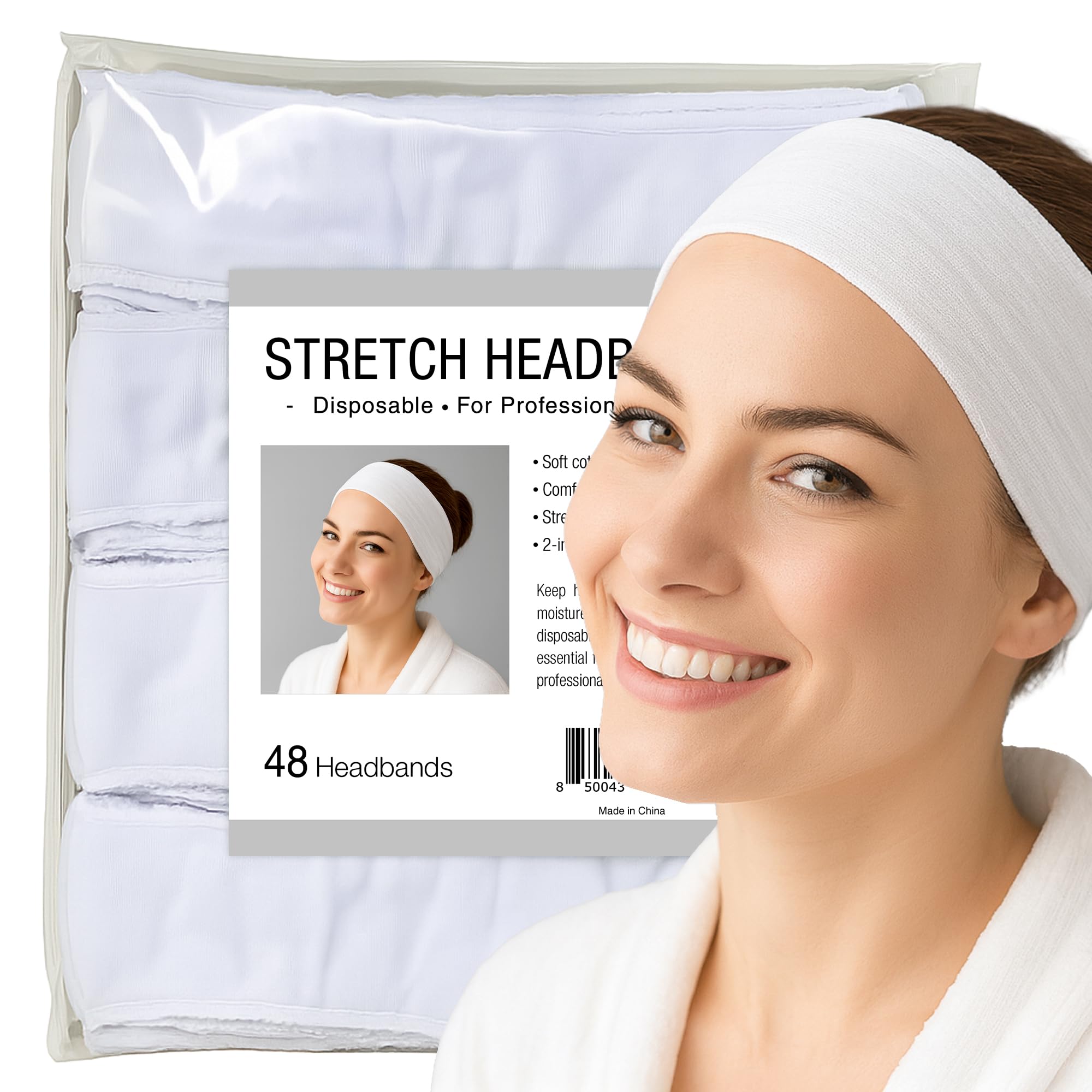 APPEARUS headband jetable 48 pièces: hygiène pratique pour spas et salons professionnels.