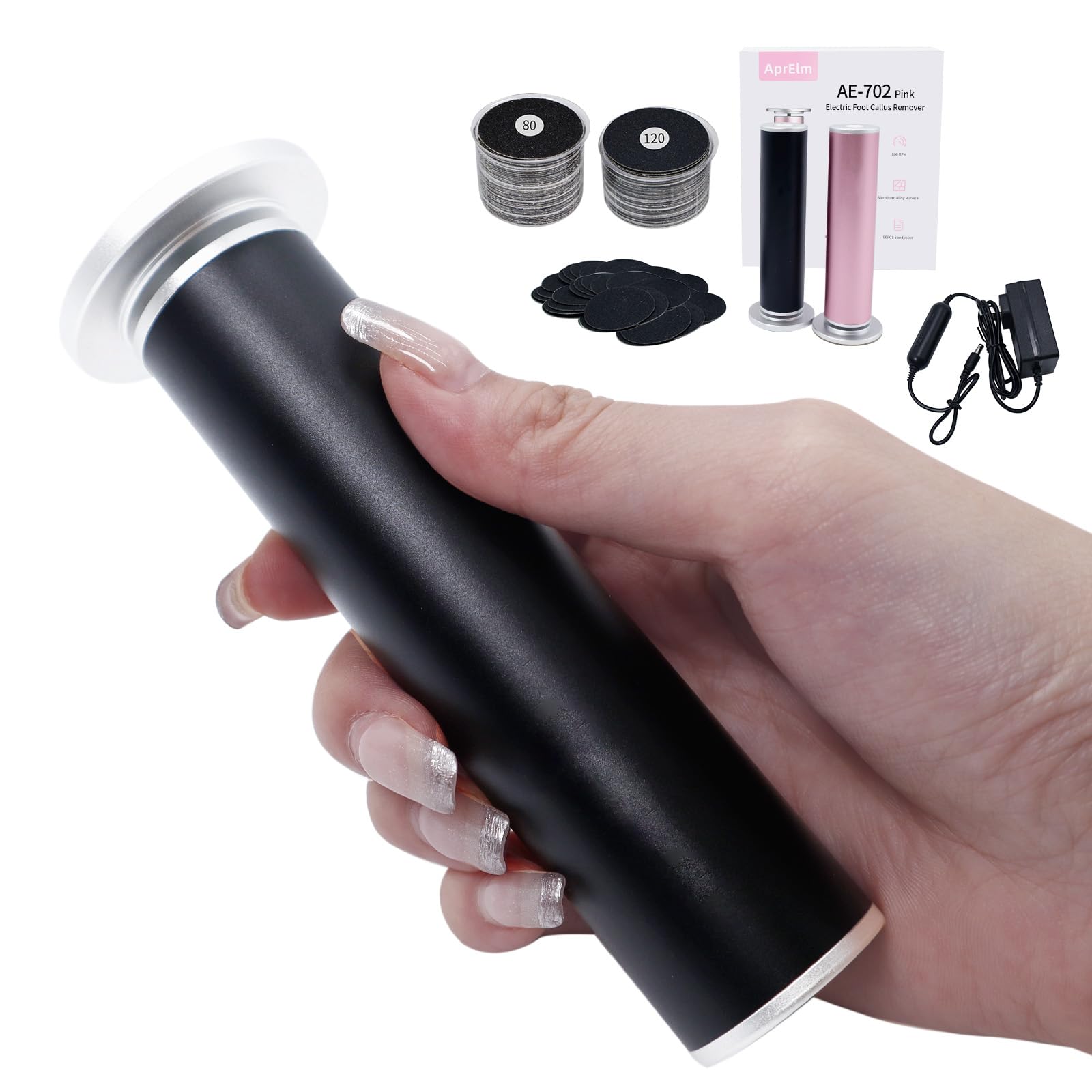 APRELM ponceuse électrique pour pieds avec poignée ergonomique, usage confortable