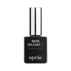 APRÉS Base Gelcoat X bottle pour shows a smooth base layer for a durable manicure.