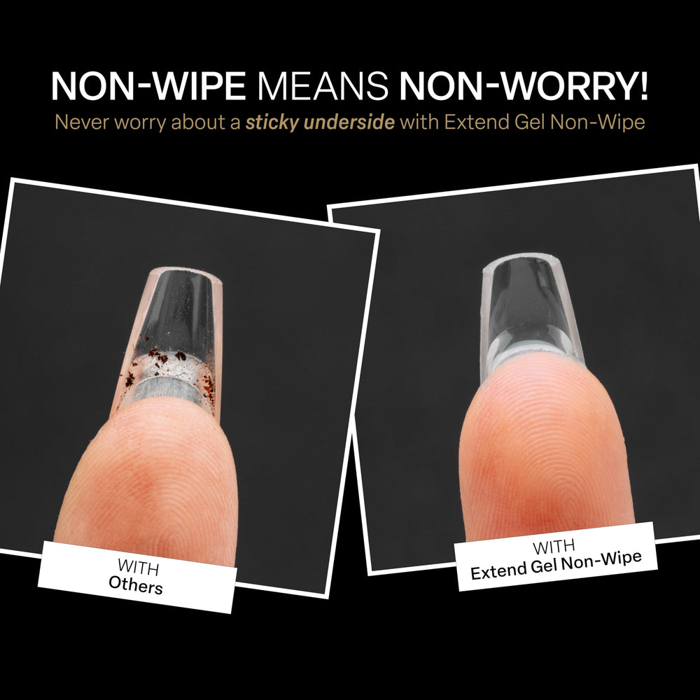 APRÉS Extend Gel Non-Wipe: brosse-X pour placement précis et finition professionnelle.