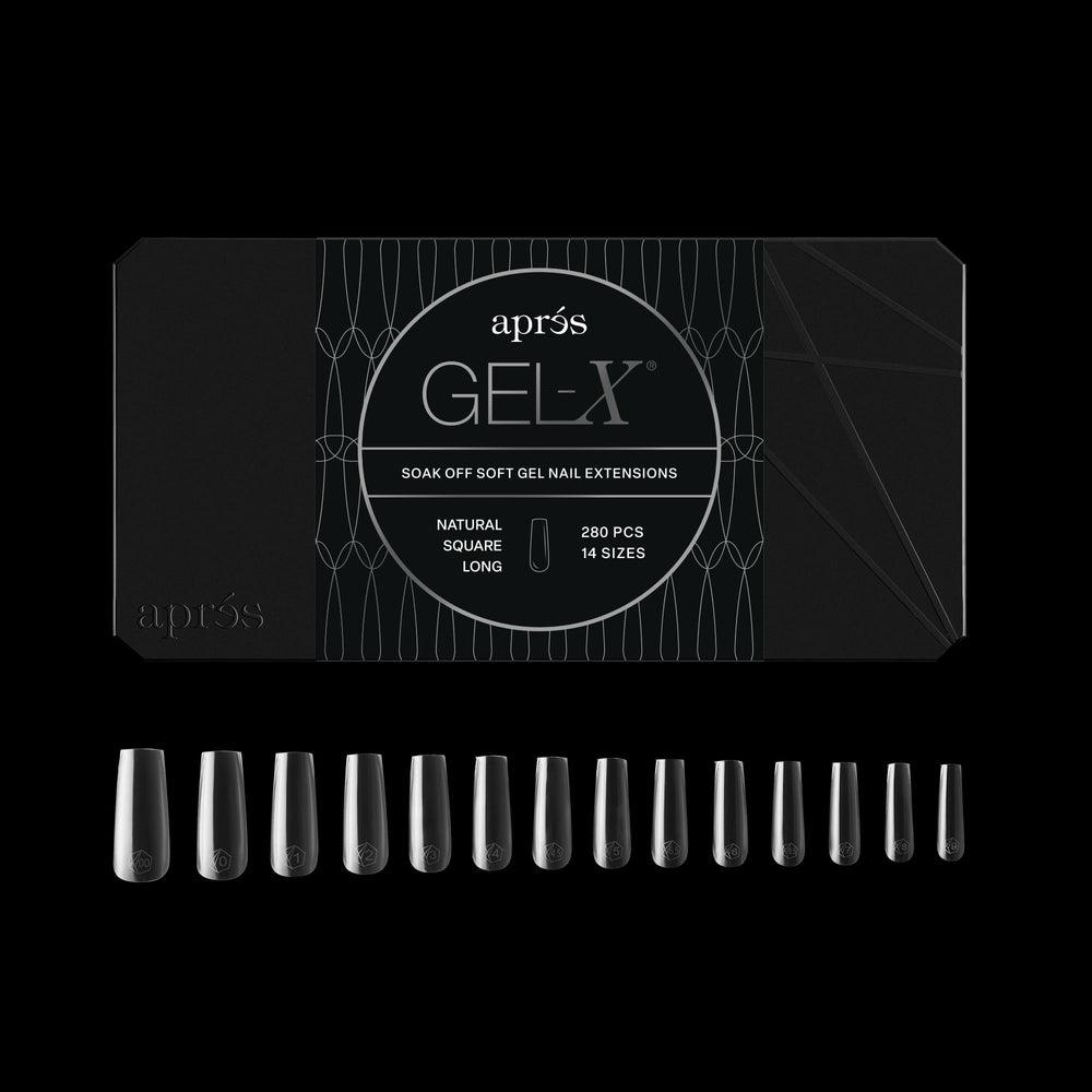 APRÉS Gel-X boîte d’embouts carrés 280, précision et simplicité d’application.