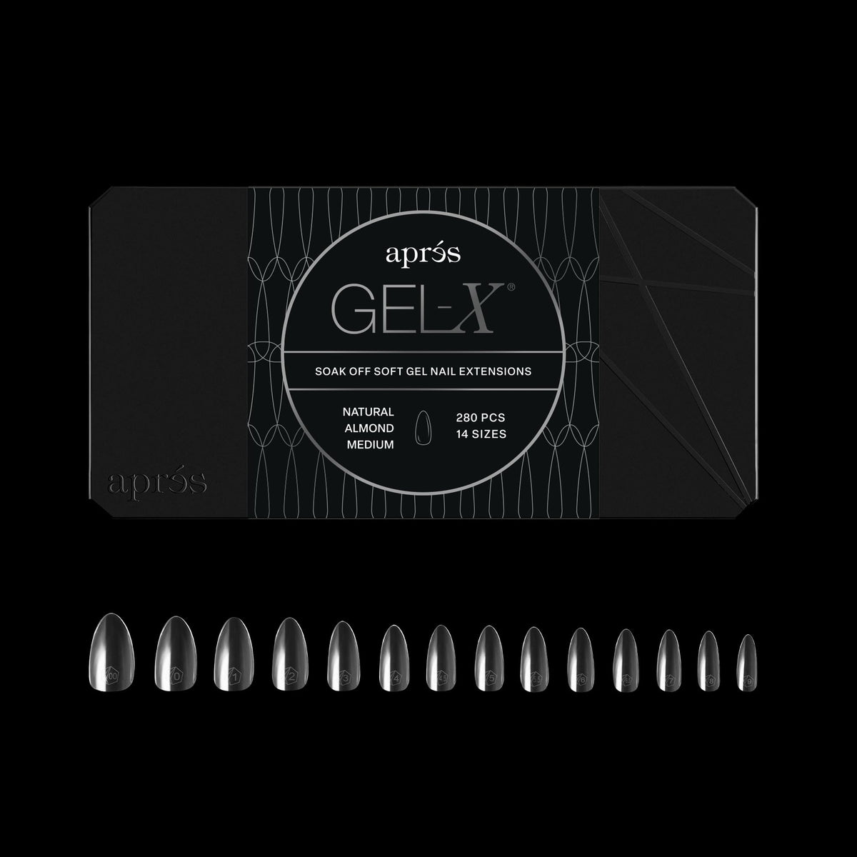APRÉS Gel-X, embouts amande naturelle, ajustement précis et fini naturel.