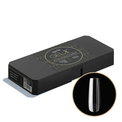 APRÉS Gel-X embouts sculpted square long, base fine et bord épais pour durabilité.