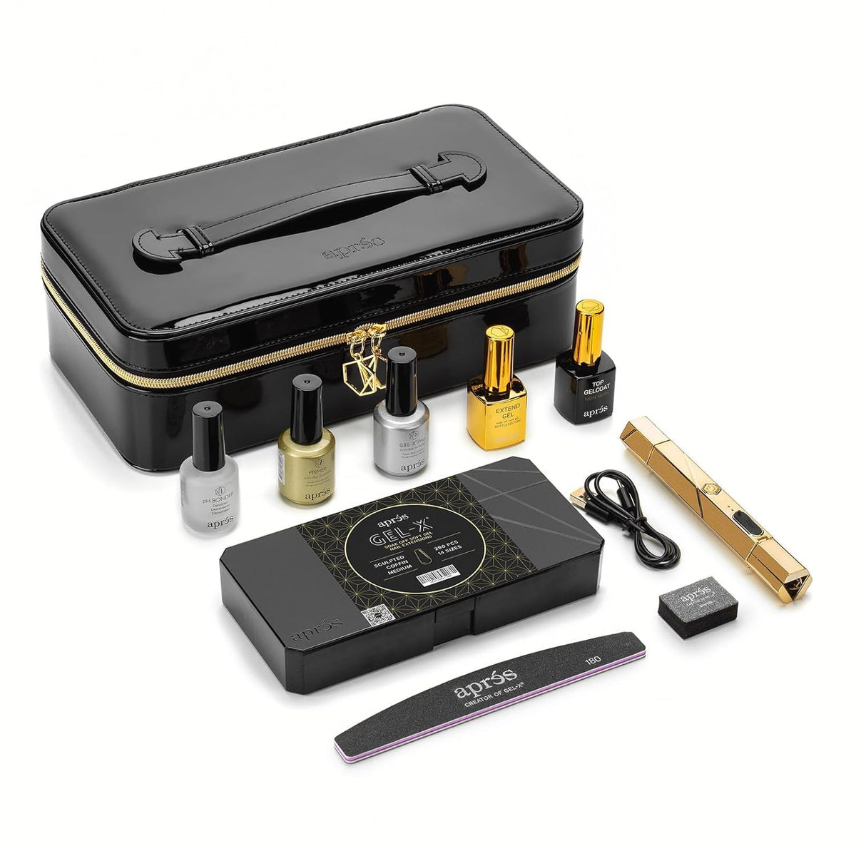 APRÉS Gel-X kit d'extensions complet, prêt à l'emploi pour salons et domiciles.