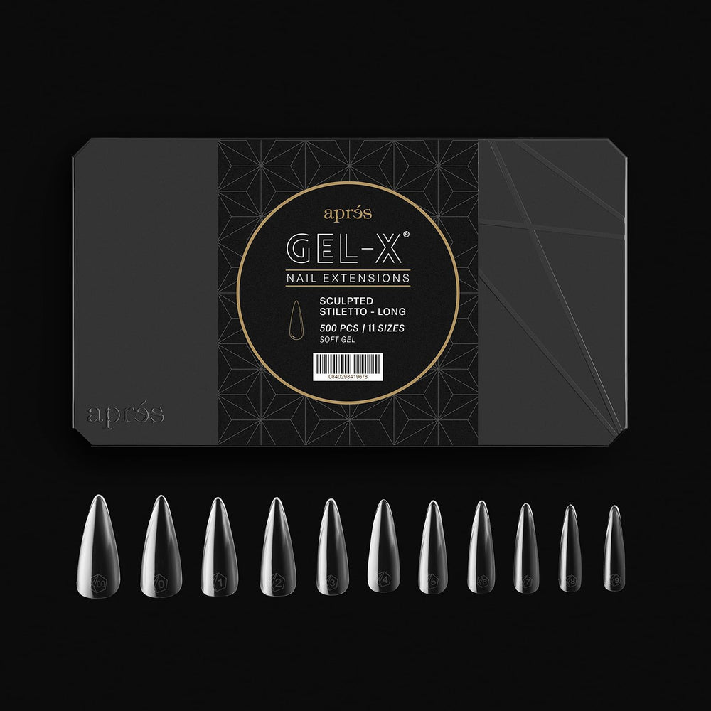 APRÉS Gel-X tailles 00 à 9, choix précis pour chaque ongle.