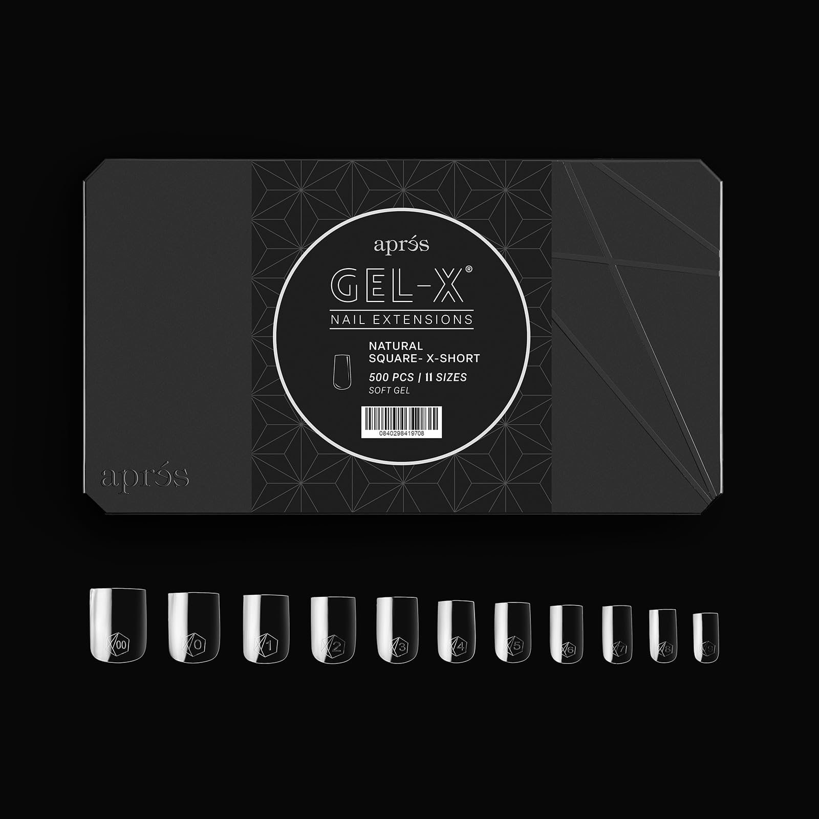 APRÉS Gel-X embouts taille 01, couverture fiable pour look salon.