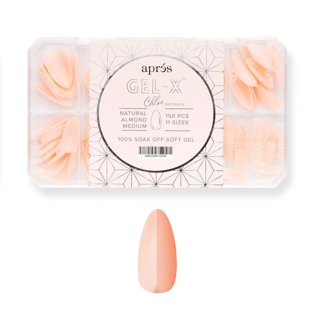 APRES Neutrals Gel-X Chloe: boîte de 150 tips pour une manucure naturelle.