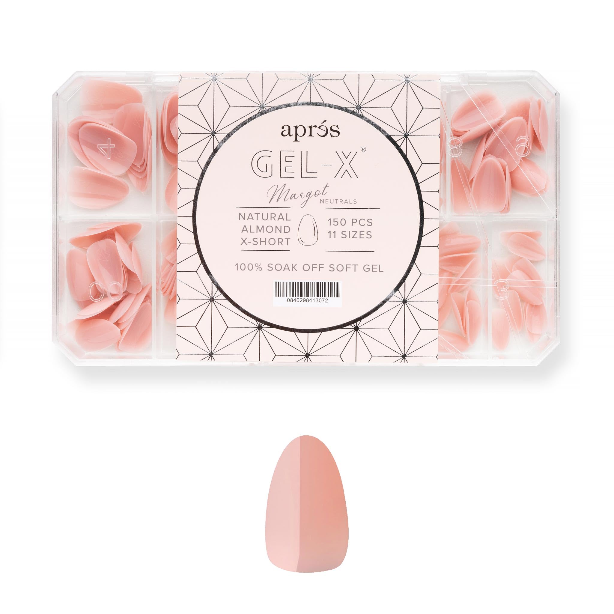 APRÉS Neutrals Gel-X Margot – boîte 150 embouts pour pose rapide et organisée