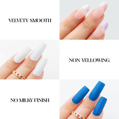 APRÉS Non-Wipe Matte Top Gel Coat nails with velvety matte finish