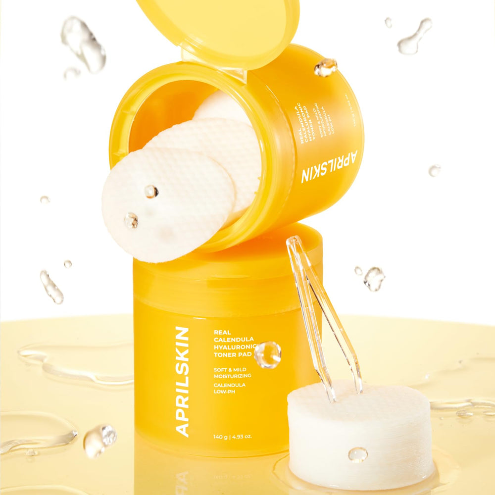 APRILSKIN Calendula PHA Toner Pads – utilisation après nettoyage visage